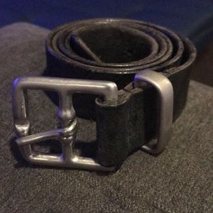 J Crew distressed black leather belt size 34